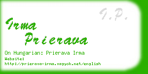 irma prierava business card